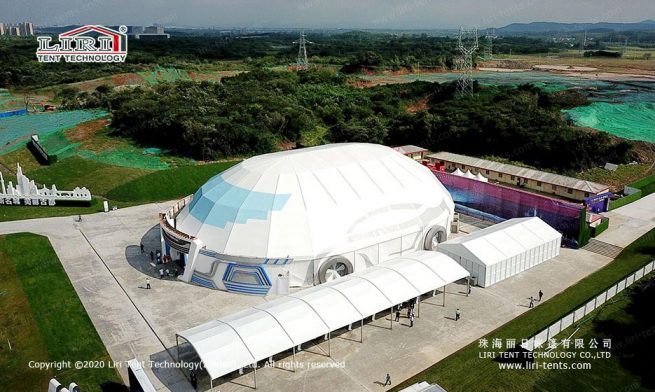 60米拱形篷房全景圖