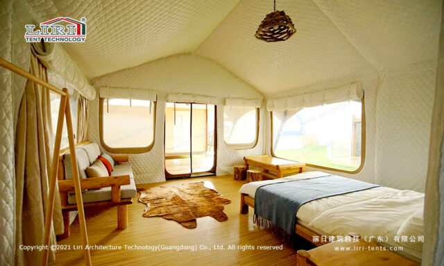 Hawaii-Glamping-Tent-Room-Bed
