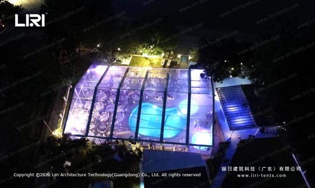 室外婚慶篷房航拍圖