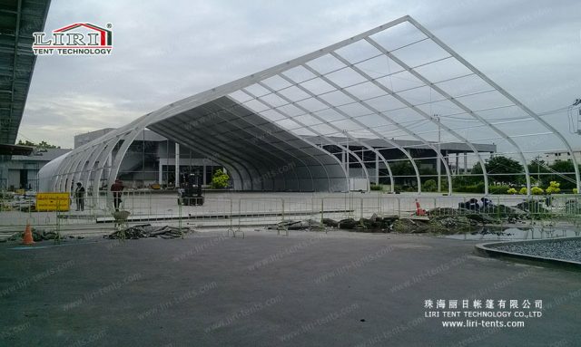 大型彎柱活動篷房現(xiàn)場
