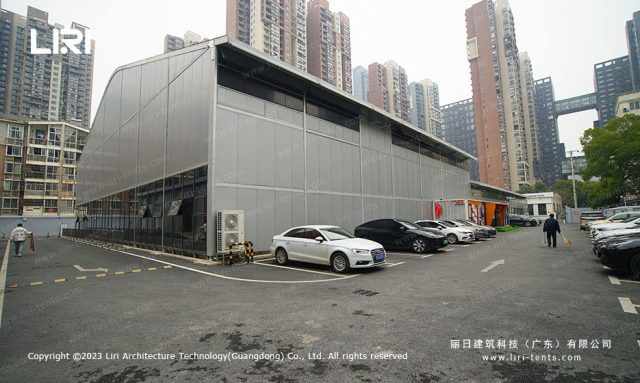 籃球場雨棚背面圖