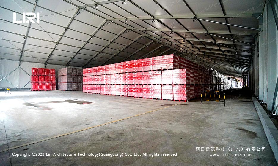 定制工業(yè)倉儲篷房內(nèi)景圖