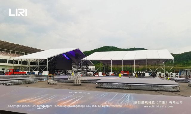 60米大跨度發(fā)布會篷房現(xiàn)場