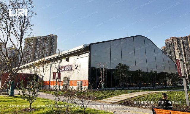 裝配式篷房羽毛球館現(xiàn)場(chǎng)