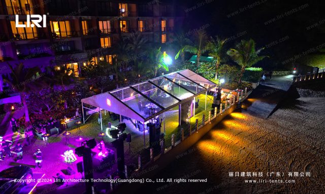 高端宴會篷房夜景圖
